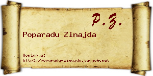 Poparadu Zinajda névjegykártya